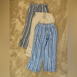 3 pairs-Briggs Linen wide leg pants size L